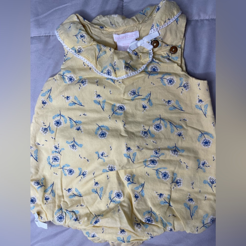 Delightful Yellow Floral Kids One Piece